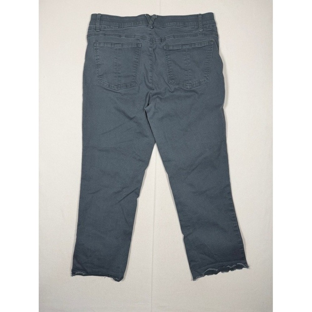 Democracy Absolution Womens 14 Gray Crop Pants Scallop Raw Hem High Rise - Picture 4 of 10